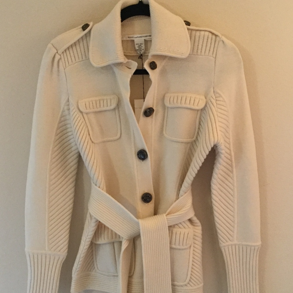 Diane Von Furstenberg Morela Ivory Cardigan